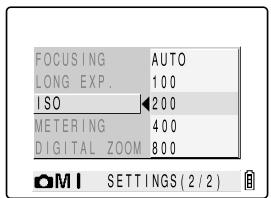 KYOCERA SL300R - The selected setting ([ISO200], etc.) appears on the LCD monitor. - 1