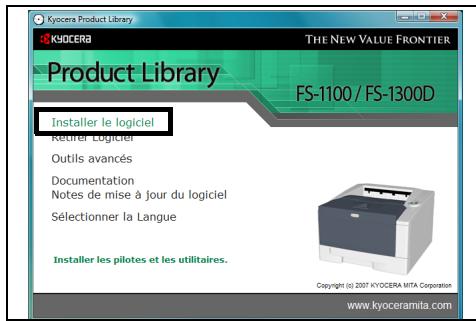 KYOCERA FS-1100 - Installation du pilote de l'imprimante sur un ordinateur équipé de Windows - 7