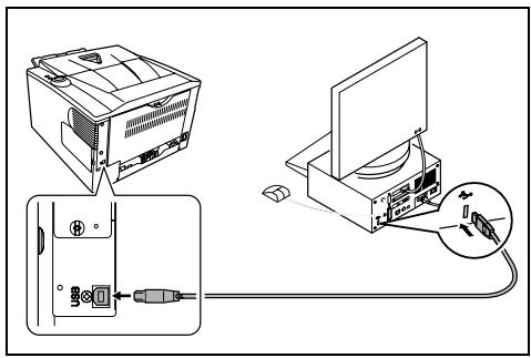 KYOCERA FS-1100 - Branchement du cable USB - 1