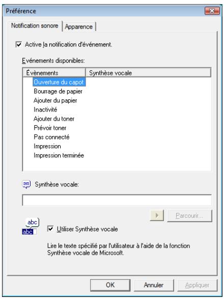 KYOCERA FS-1320D - Onglet Notification sonore - 1