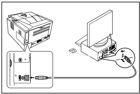 KYOCERA FS-1320D - Branchement du cable USB - 1