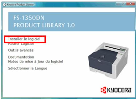 KYOCERA FS-1350DN - Installation du pilote de l'imprimante sur un ordinateur équipé de Windows - 7