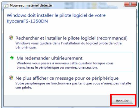 KYOCERA FS-1350DN - Installation du pilote de l'imprimante sur un ordinateur équipé de Windows - 5