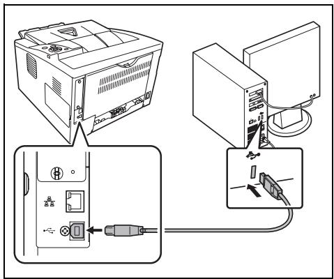 KYOCERA FS-1370DN - Branchement du cable USB - 1
