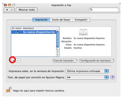 KYOCERA FS-2020D - Installation du pilote de l'imprimante sur un ordinateur équipé de Mac OS - 5