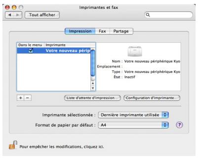 KYOCERA FS-2020D - Installation du pilote de l'imprimante sur un ordinateur équipé de Mac OS - 9