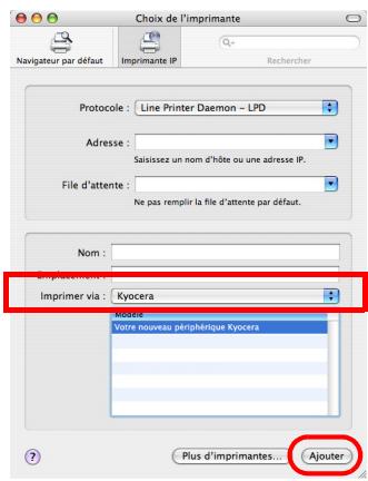 KYOCERA FS-2020D - Installation du pilote de l'imprimante sur un ordinateur équipé de Mac OS - 7