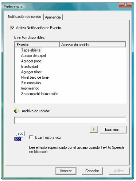 KYOCERA FS-2020D - Onglet Notification sonore - 1