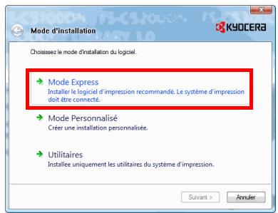 KYOCERA FS-4020DN - Installation du pilote de l'imprimante sur un ordinateur equipped de windows - 8