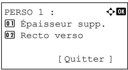 KYOCERA FS-C5400DN - Utilisez la procédure suivante pour spécifier si l'impression recto-verso est autorisée avec le papier personnalisé. - 1