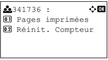 KYOCERA FS-C5400DN - Réinitialisation compteur compta ch. trav (totaux réinitialisés par compte) - 2