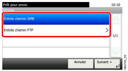KYOCERA FS-C8020MFP - Sélectionner le dossier de destination. - 1