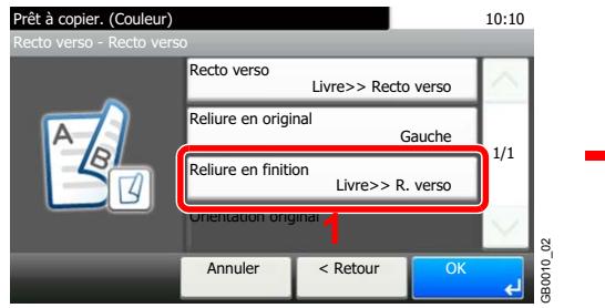 KYOCERA FS-C8020MFP - Sélectionner le bord de reliure des copies finies. - 1