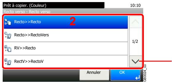 KYOCERA FS-C8020MFP - Sélectionner l'option Recto verso souhaïée. - 2