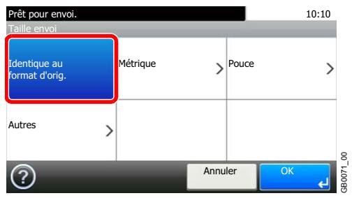 KYOCERA FS-C8020MFP - Sélectionner le format d'envoi. - 1