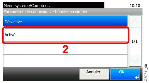 KYOCERA FS-C8020MFP - Activer la connexion simple. - 3