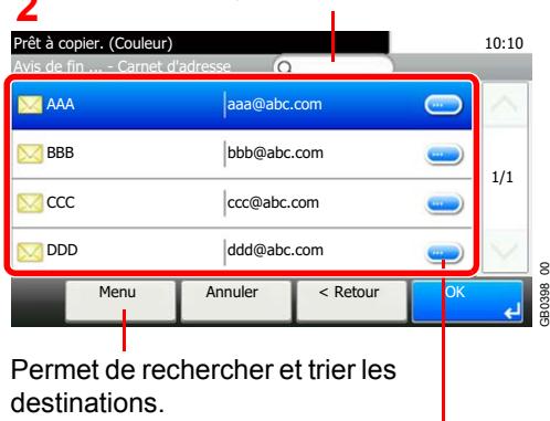 KYOCERA FS-C8020MFP - Sélectionner la destination. - 3