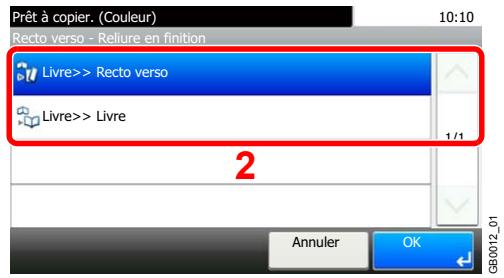 KYOCERA FS-C8020MFP - Sélectionner le bord de reliure des copies finies. - 2