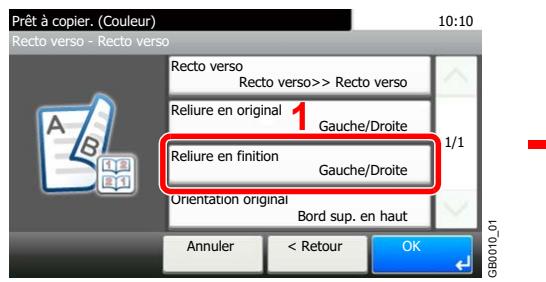 KYOCERA FS-C8020MFP - Sélectionner le bord de reliure des copies finies. - 1