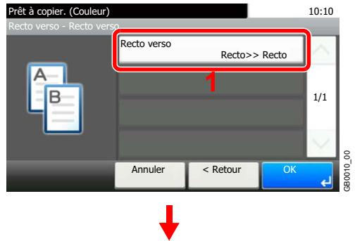KYOCERA FS-C8020MFP - Sélectionner l'option Recto verso souhaïée. - 1
