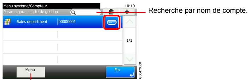 KYOCERA FS-C8020MFP - Pour modifier un compte - 1