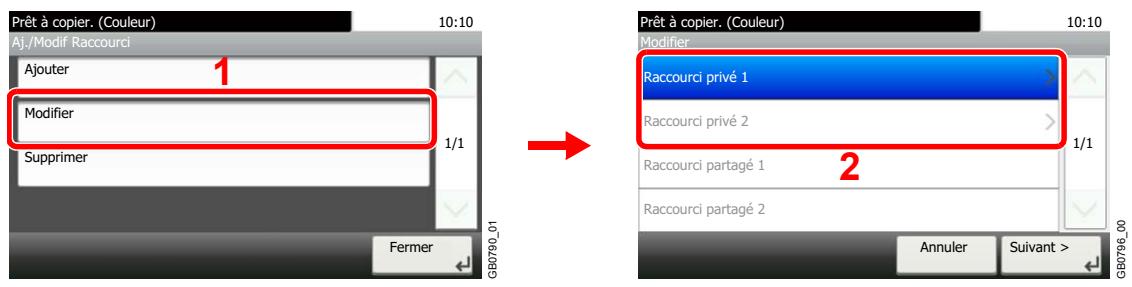 KYOCERA FS-C8020MFP - Pour modifier un raccourci - 1