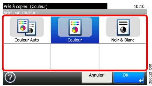 KYOCERA FS-C8020MFP - Sélectionner le mode couleur. - 1