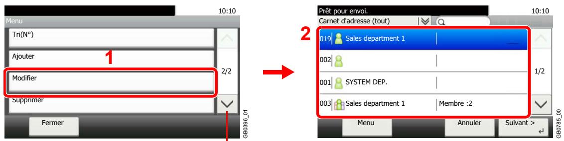 KYOCERA FS-C8020MFP - Modifier ou supprimer la destination. - 1
