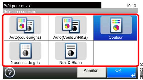 KYOCERA FS-C8020MFP - Sélectionner le mode couleur. - 2