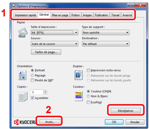 KYOCERA FS-C8020MFP - Écran des options d'impression du pilote d'imprimante - 1