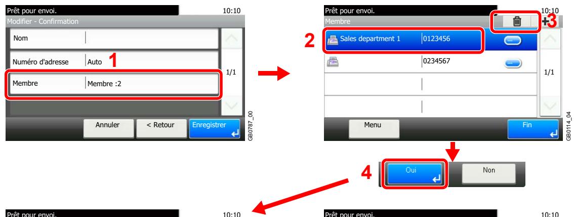 KYOCERA FS-C8020MFP - Pour supprimer un membre (groupe) - 1