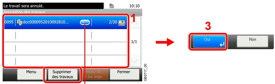 KYOCERA FS-C8020MFP - Lorsqu'un travail est en cours d'impression ou en attente - 1