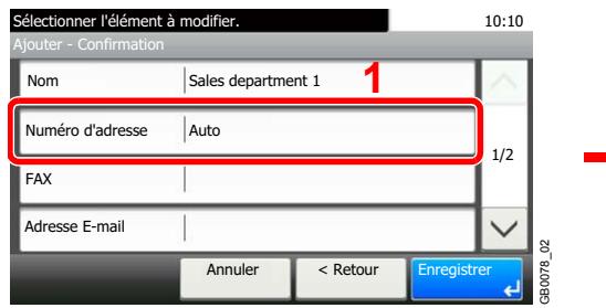 KYOCERA FS-C8020MFP - Saisir le numéro de l'adresse. - 1