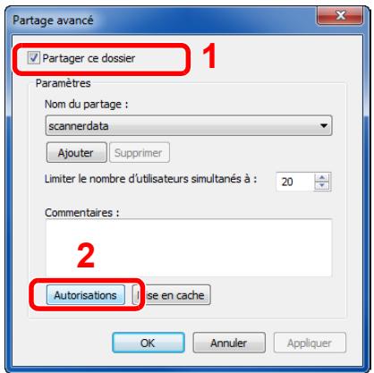 KYOCERA FS-C8020MFP - Configure les paramètres d'autorisation. - 1