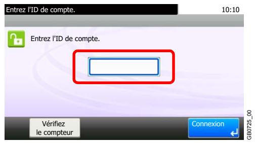KYOCERA FS-C8020MFP - Entrer l'ID de compte. - 1