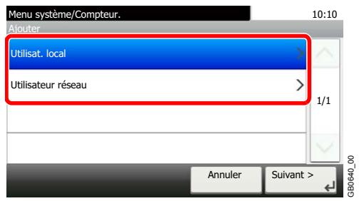 KYOCERA FS-C8020MFP - Sélectionner le type d'utilisateur. - 1