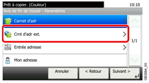 KYOCERA FS-C8020MFP - Sélectionner l'adresse e-mail dans le carnet d'adresses externe. - 1