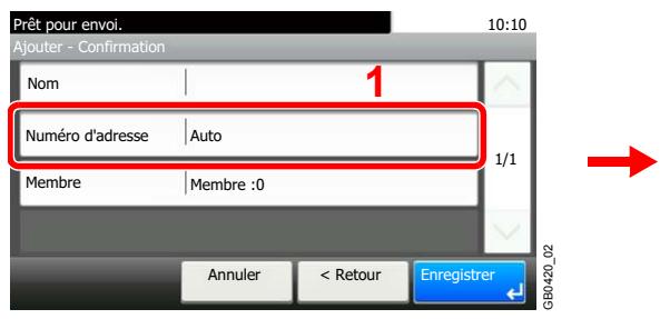 KYOCERA FS-C8020MFP - Saisir le numéro de l'adresse. - 1