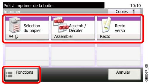KYOCERA FS-C8020MFP - Sélectionner les fonctions. - 1