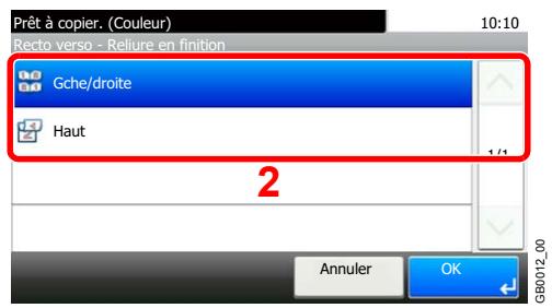 KYOCERA FS-C8020MFP - Sélectionner le bord de reliure des copies finies. - 2