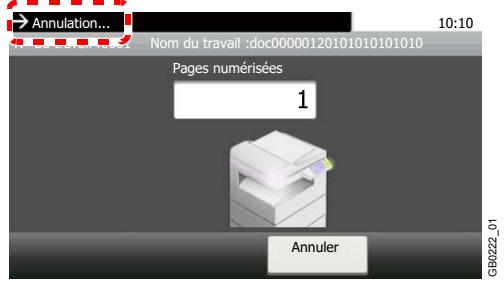 KYOCERA FS-C8020MFP - Lorsqu'un travail est en cours de numérisation - 1