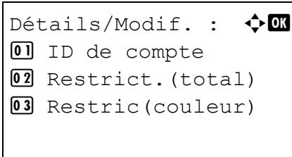 KYOCERA FS-C8500DN - Détail/modif. (vérification/modification des paramètres d'id de compte enregistré) - 6