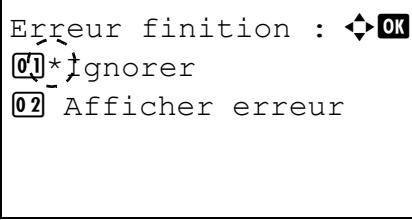 KYOCERA FS-C8500DN - Erreur de finition (configuration des erreurs de finition) - 1
