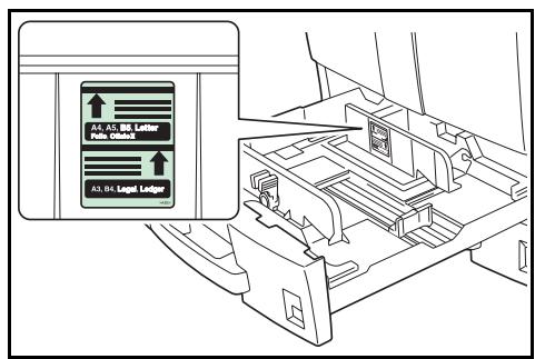 KYOCERA FS-C8500DN - Remarque les formats de papier sont indiqués sur les magasins à papier comme sur l'illustration. - 3