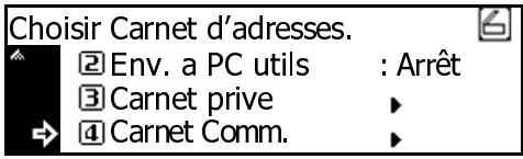 KYOCERA KM-2050 - Pour sélectionner un destinataire dans le carnet d'adresses commun : - 1
