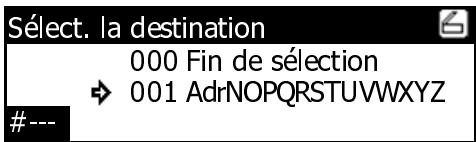 KYOCERA KM-2050 - Pour sélectionner un destinataire dans le carnet d'adresses : - 2
