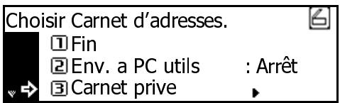 KYOCERA KM-2050 - Pour sélectionner un destinataire dans le carnet d'adresses : - 1