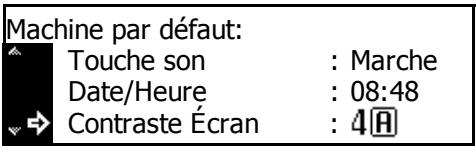 KYOCERA TASKALFA 221 - Réglage du contraste de l'écran - 1