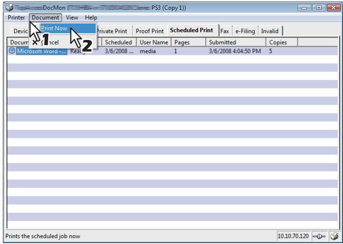 KYOCERA TASKALFA 650C - Dans le menu [Document],CHOISSEZ [Impr. maintain]. - 1
