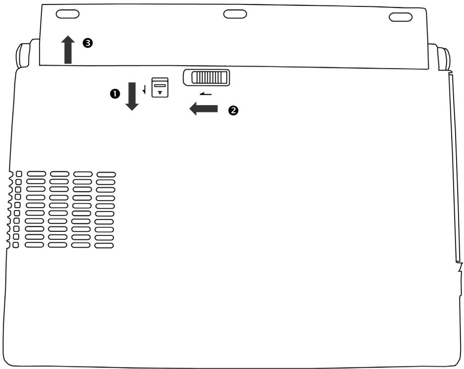 MEDION SIM 2070 - Retrait de la batterie - 1